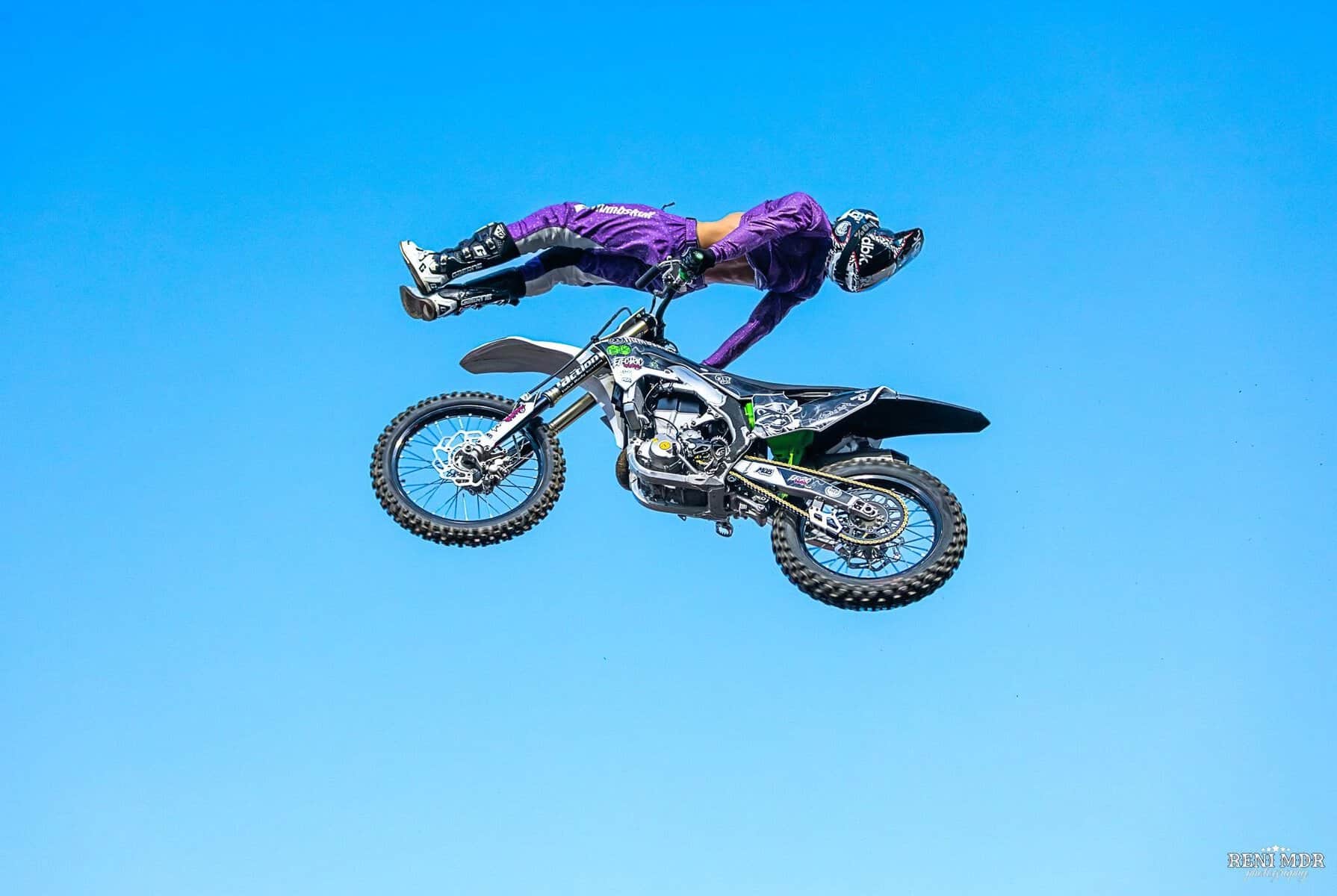Freestyle motocross rider jumping at Wide Open Wisconsin