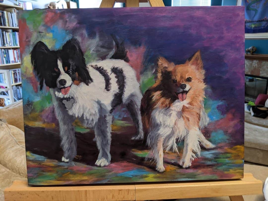 Painting of two dogs