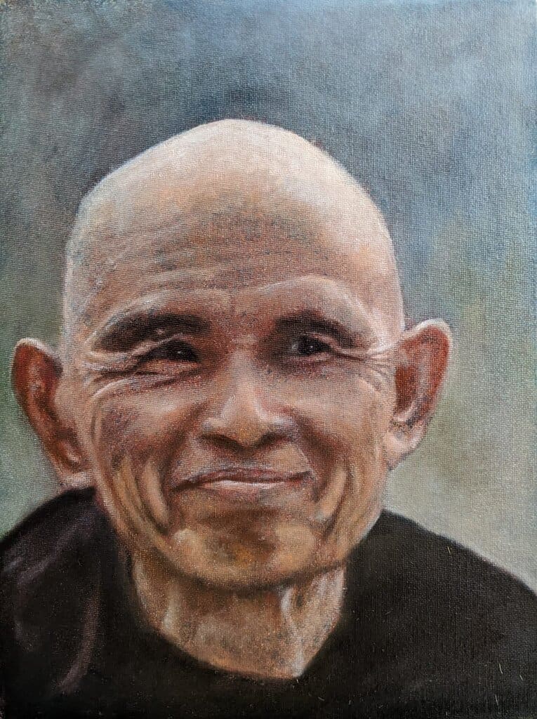 Painted Portrait of Tich Nat Hahn