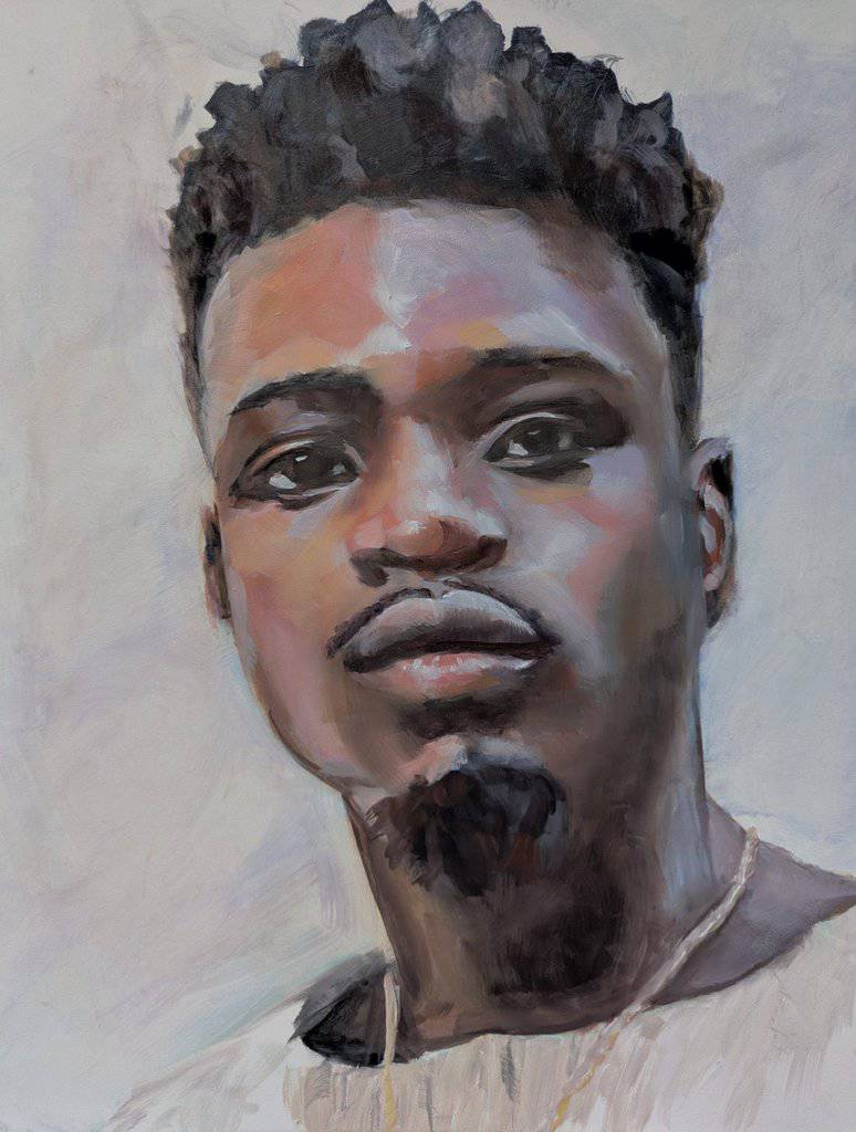 A painted portrait of a young man