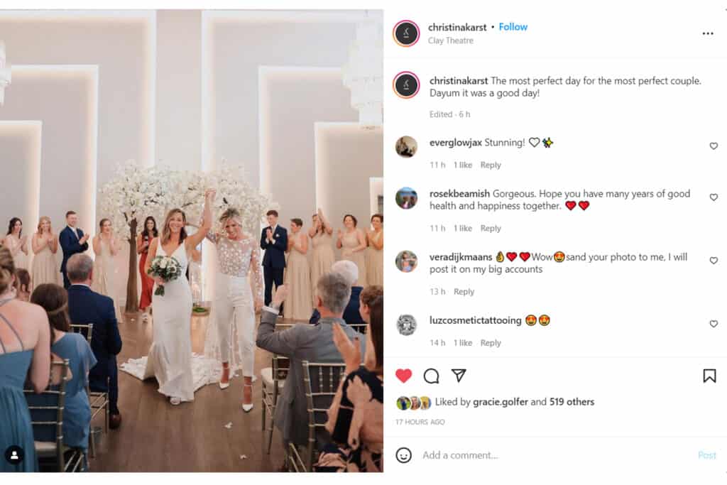 Mel Reid Carly Grenfel wedding