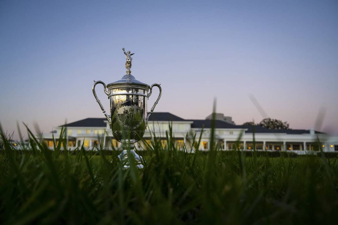 The U.S. Open Trophy photographed at The Los Angeles Country Club (North Course) in Los Angeles, Calif. on Monday, Sept. 26, 2022. (Copyright USGA/J.D. Cuban)