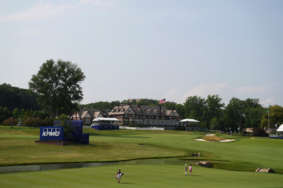 SPRINGFIELD, NJ - JUNE 19: An overall view of the clubhouse during a practice round before the KPMG Women's PGA Championship at Baltusrol Golf Club on Monday, June 19, 2023 in Springfield, New Jersey. (Photo by Darren Carroll/PGA of America)