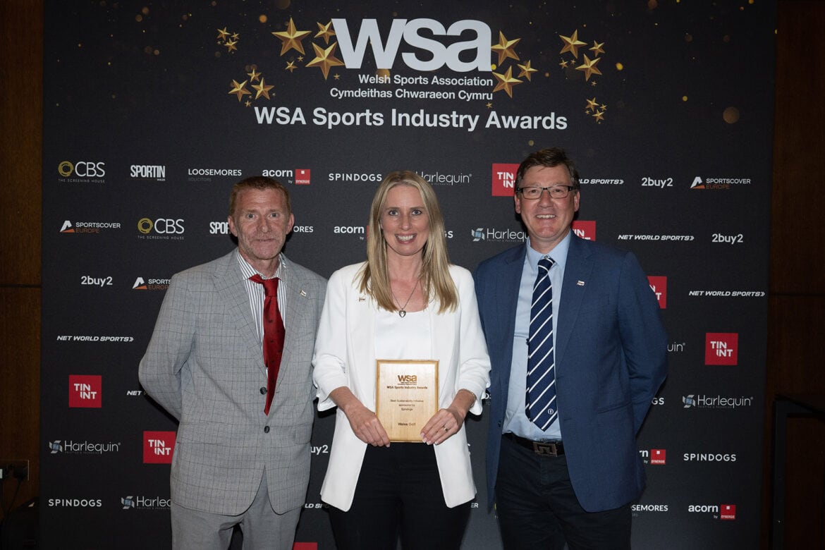 CARDIFF, WALES - 8 JUNE 2023: Wales Golf with their award during the WSA Sports Industry Awards Night at the Parkgate Hotel in Cardiff, Wales, UK. (Pic by Ashley Crowden Photography)