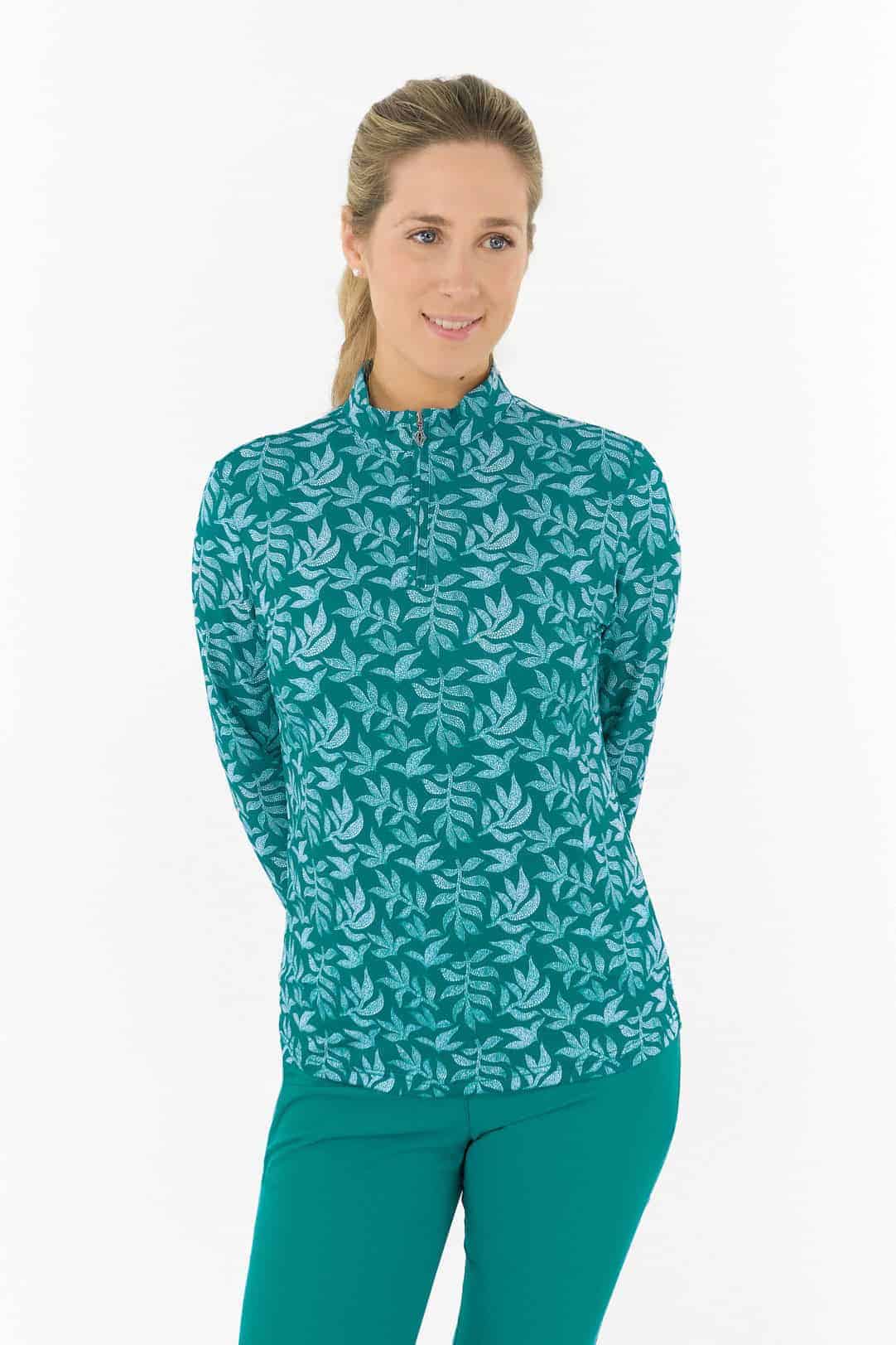 pure-golf-serenity-long-sleeve-ladies-golf-zip-top-teal-frondescence-2