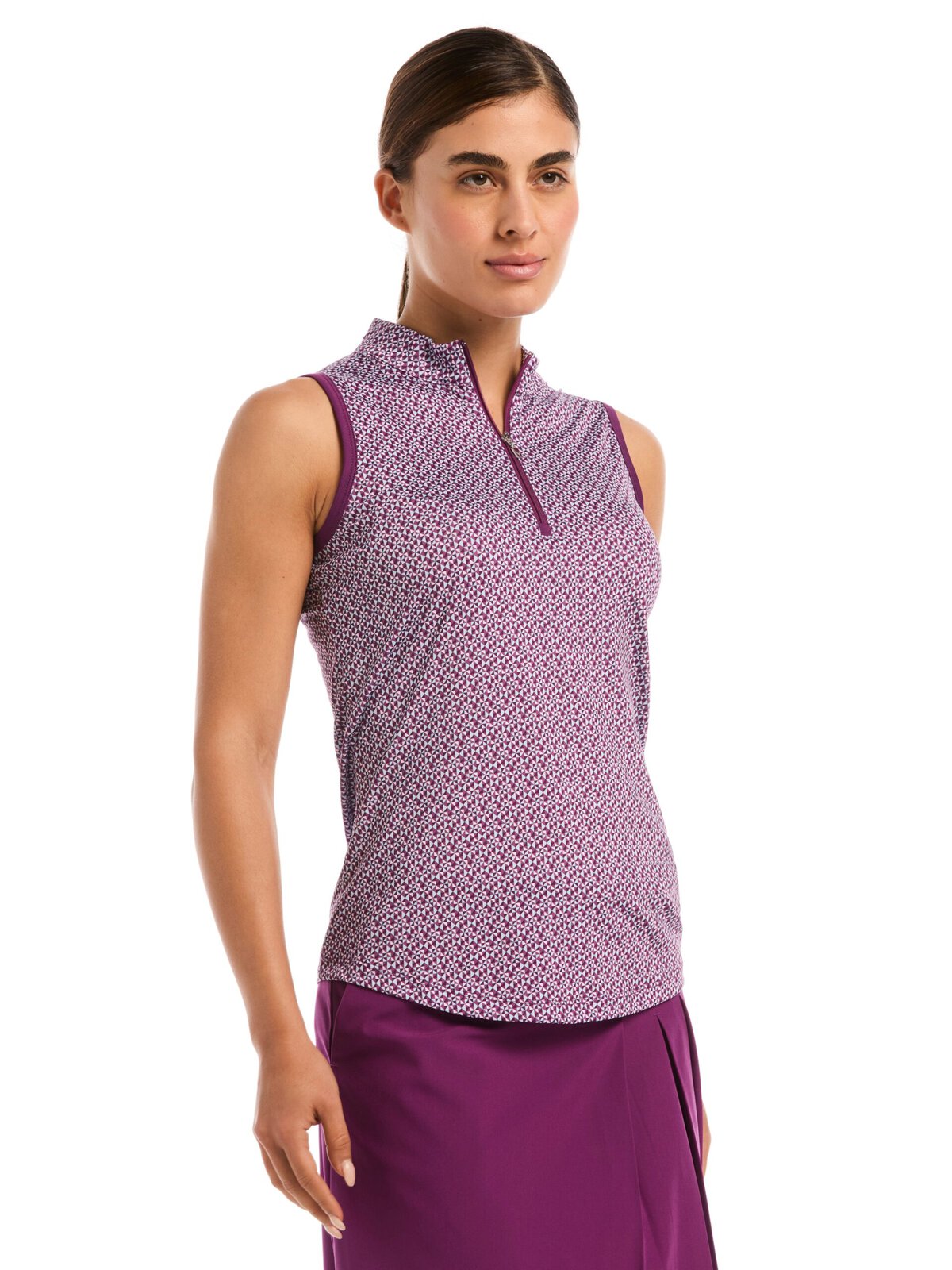 callaway-womens-geometric-print-mock-neck-polo-1
