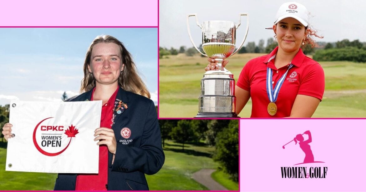 Lauren Crump and Charlotte Naughton celebrate England golf success
