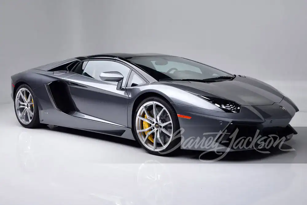 Silver Lamborghini Aventador Barrett-Jackson Palm Beach 2025