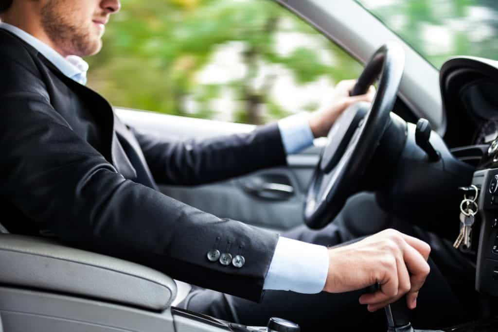 test driving car