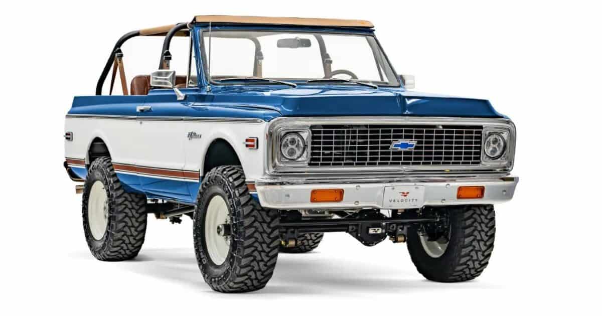 blue top trim velocity restorations k5 blazer classic truck