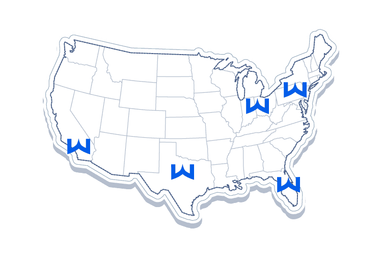 Woodside USA Map
