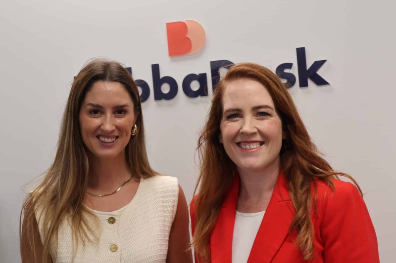 Lauren Perrett, left, and MP Felicity Wilson at BubbaDesk Neutral Bay Feb 2025