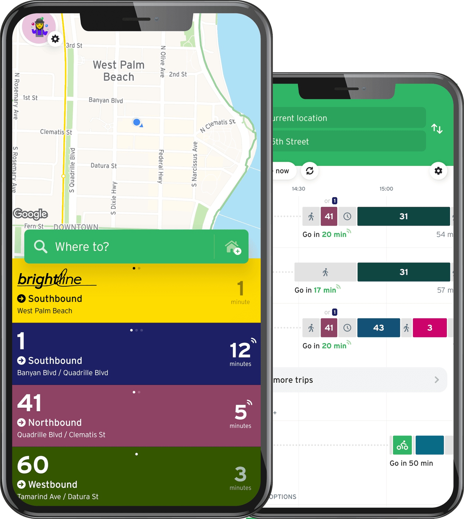 Graphic of Transit App on a smartphone