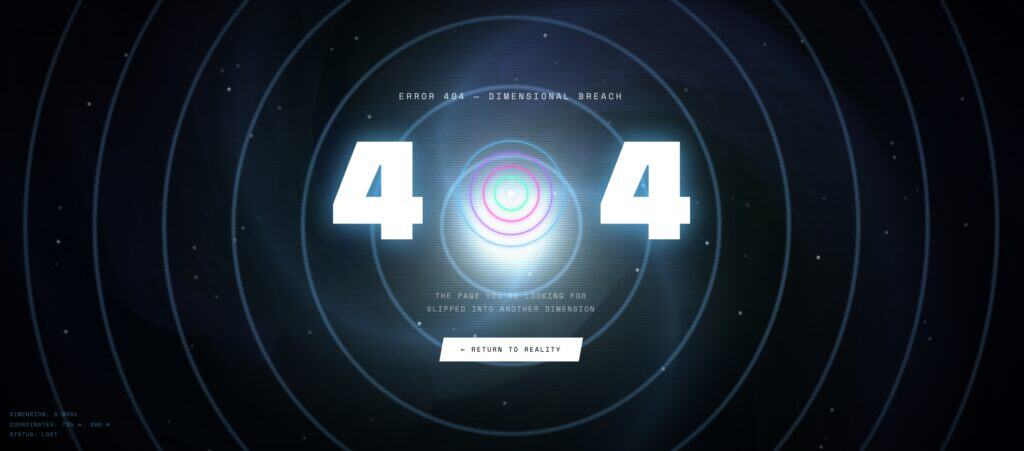 Portal 404 error page design