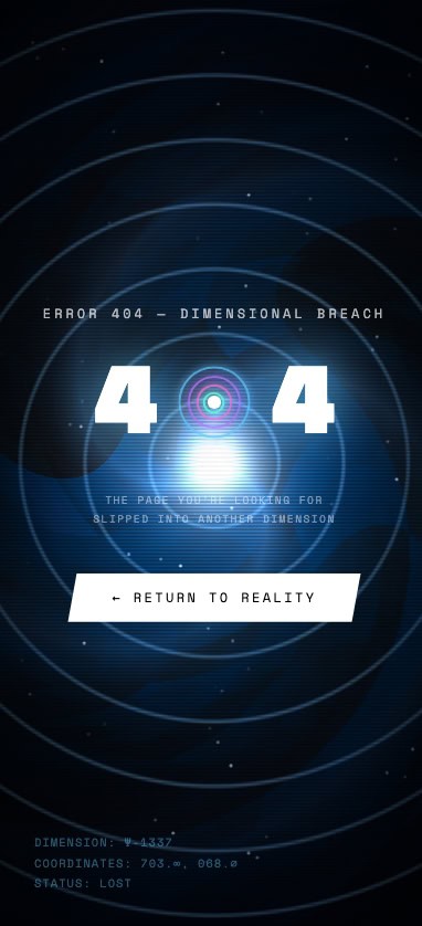 Portal 404 error page design — mobile