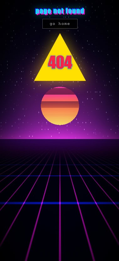 Retro 404 error page design — mobile
