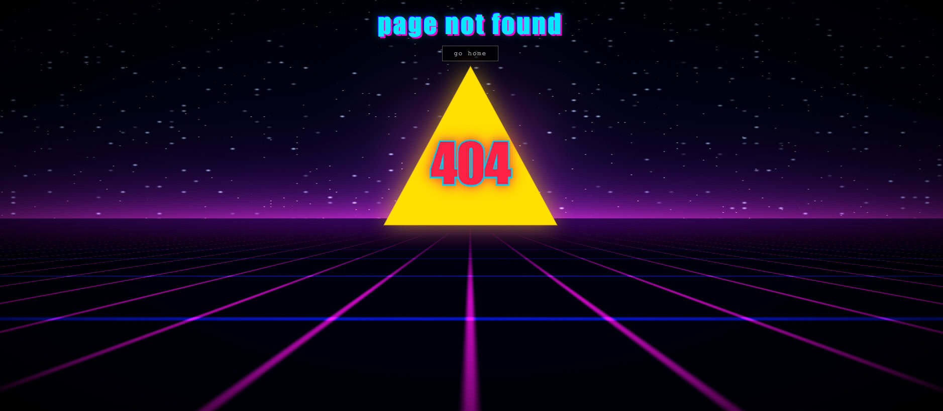 Retro 404 error page design — desktop