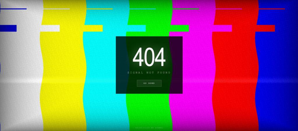 Tv 404 error page design