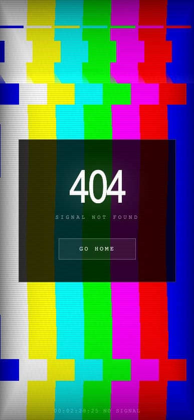 Tv 404 error page design — mobile