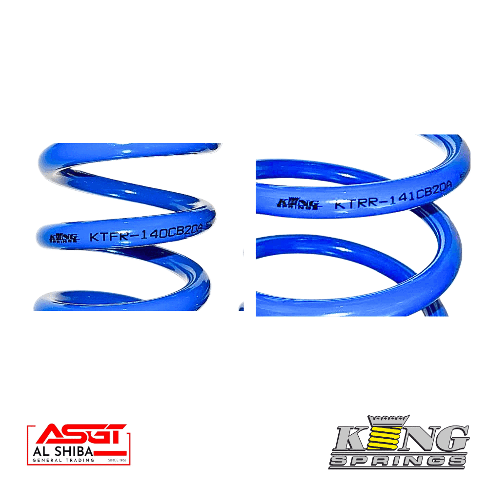 KTR-141CB20 King Springs for vehicle suspension, blue coil springs, high-quality automotive parts.