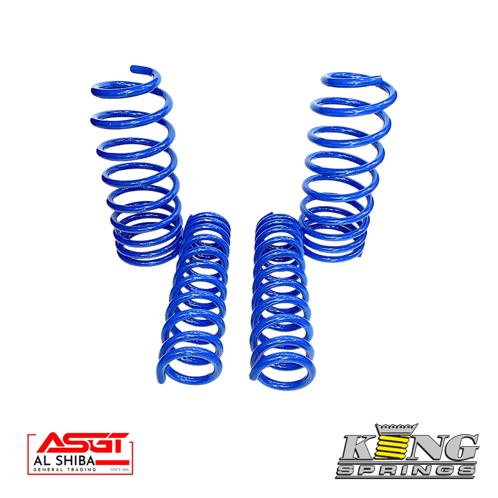 Blue metal coil springs for industrial use, high-quality shock absorber components.