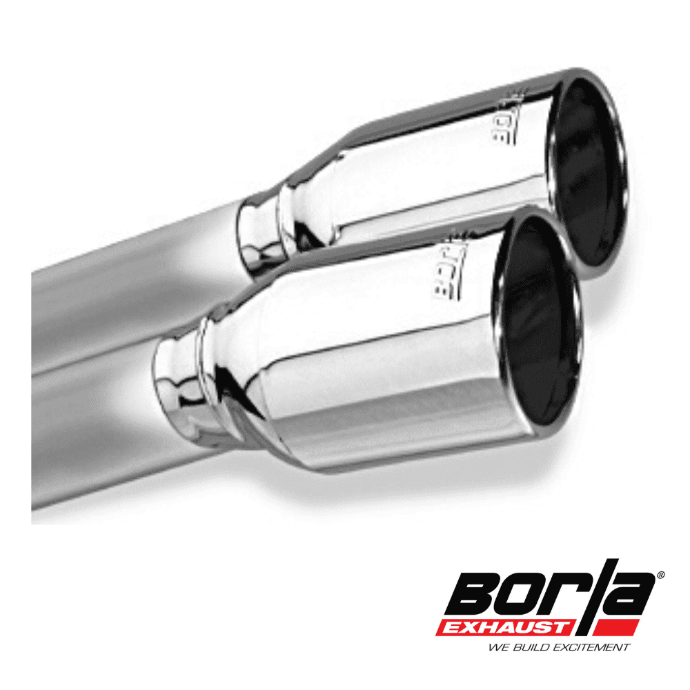 High-performance Borla exhaust pipes for vehicles, showcasing durability and quality.