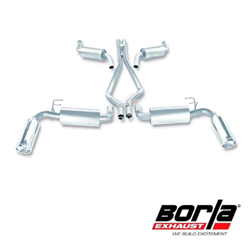 Al Shiba General Trading exhaust system with Borla branding for high-performance vehicles.
