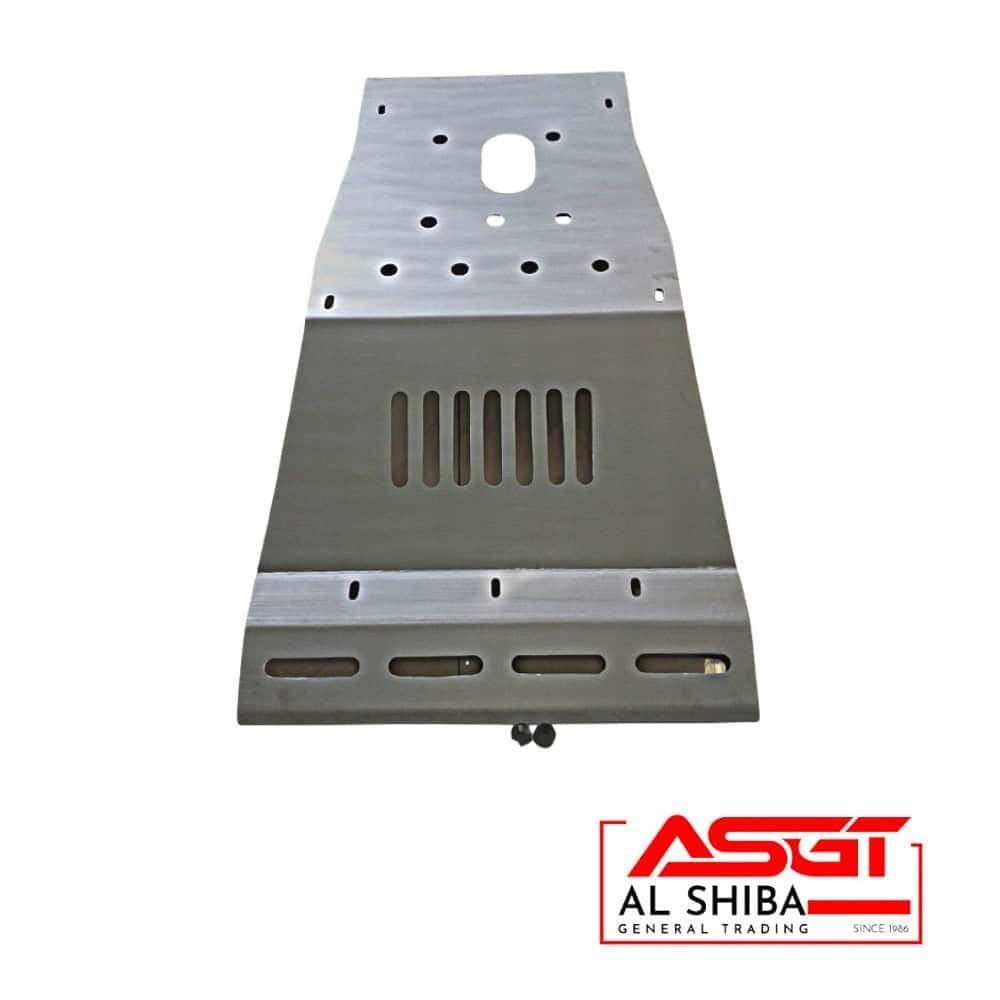 Heavy-duty industrial metal part with multiple holes and slots for machinery or construction use.