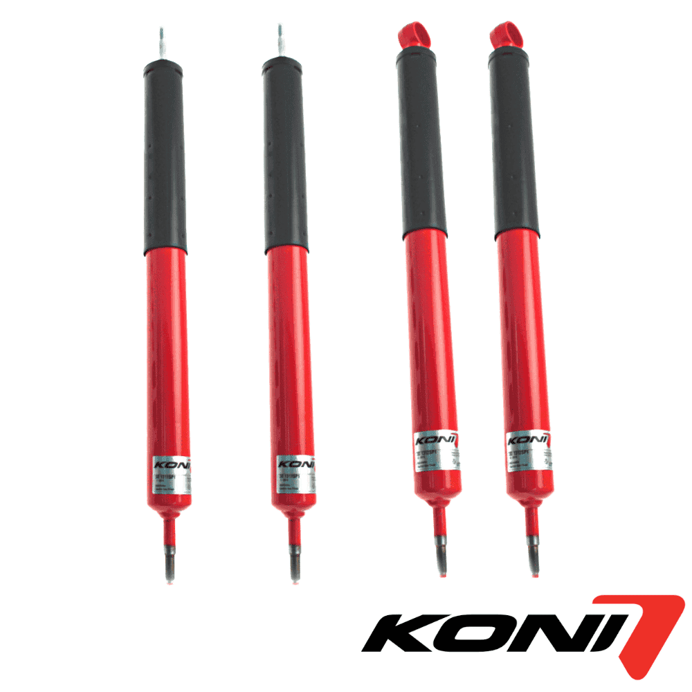 High-quality KONI shock absorbers for vehicle suspension systems.