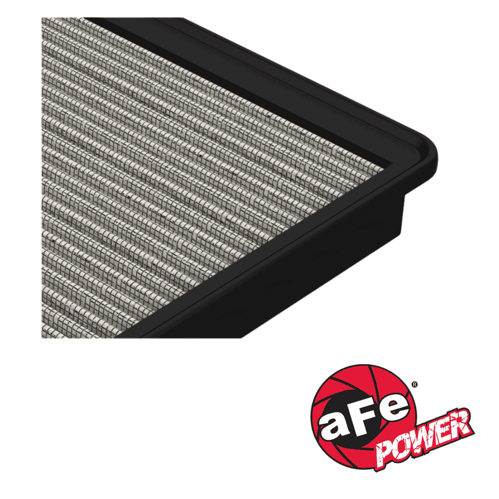 Air filter for industrial machinery with aFe Power logo, used for engine performance enhancement.