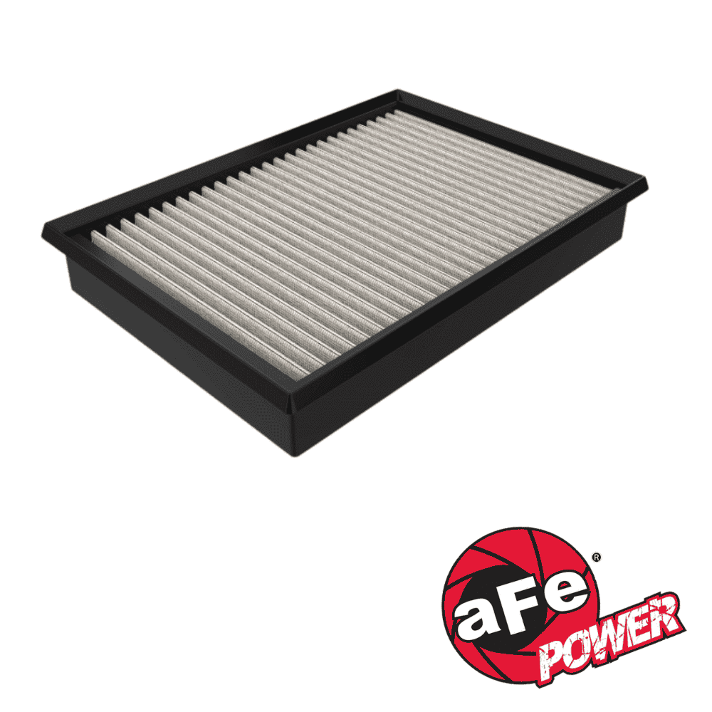 Air filter for vehicle engine, high-performance aFe Power automotive part.