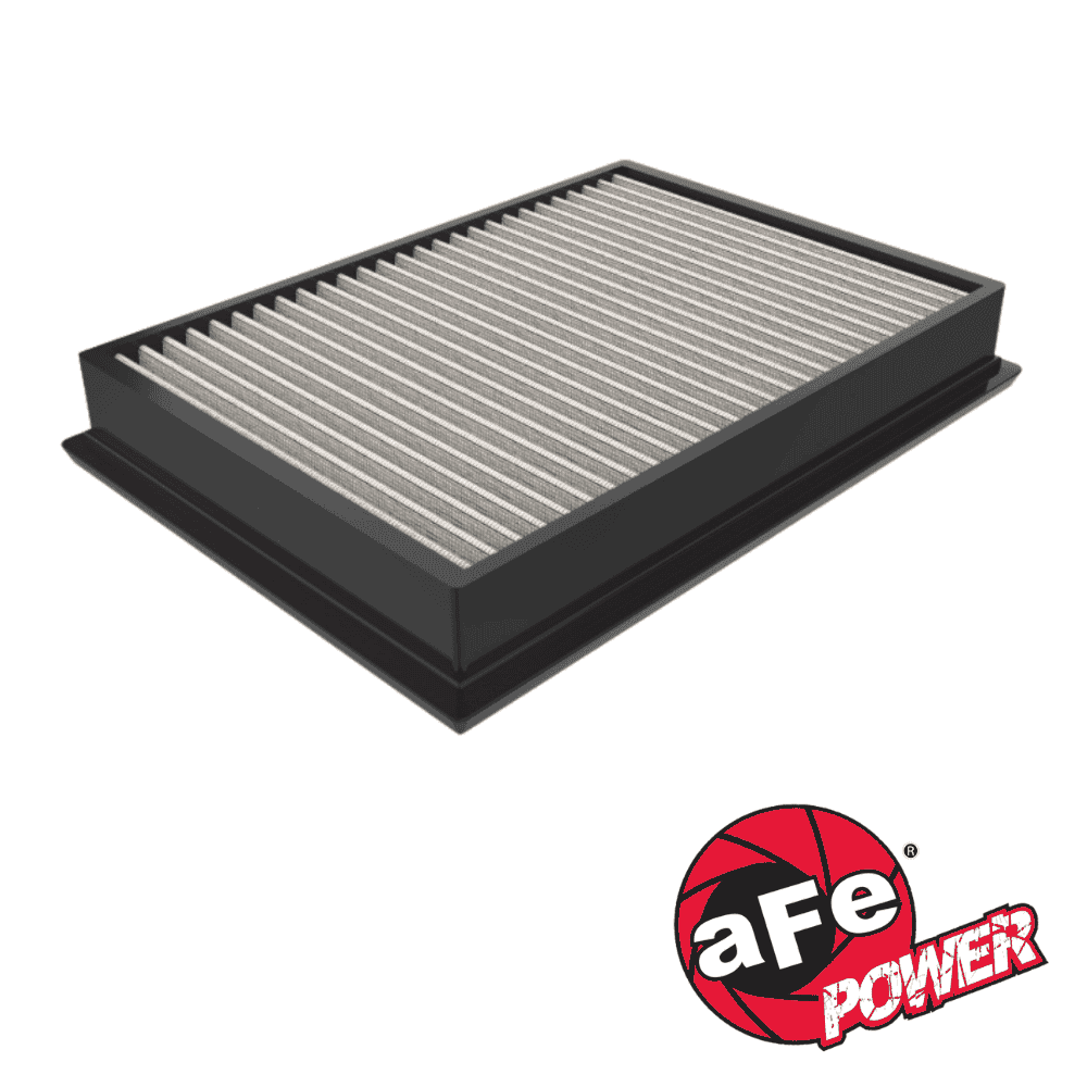 Air filter for vehicle engine, high-performance aFe Power automotive part.