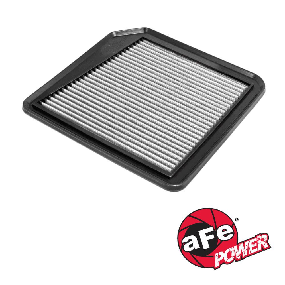 Air filter for vehicle engine, compatible with aFe Power products.
