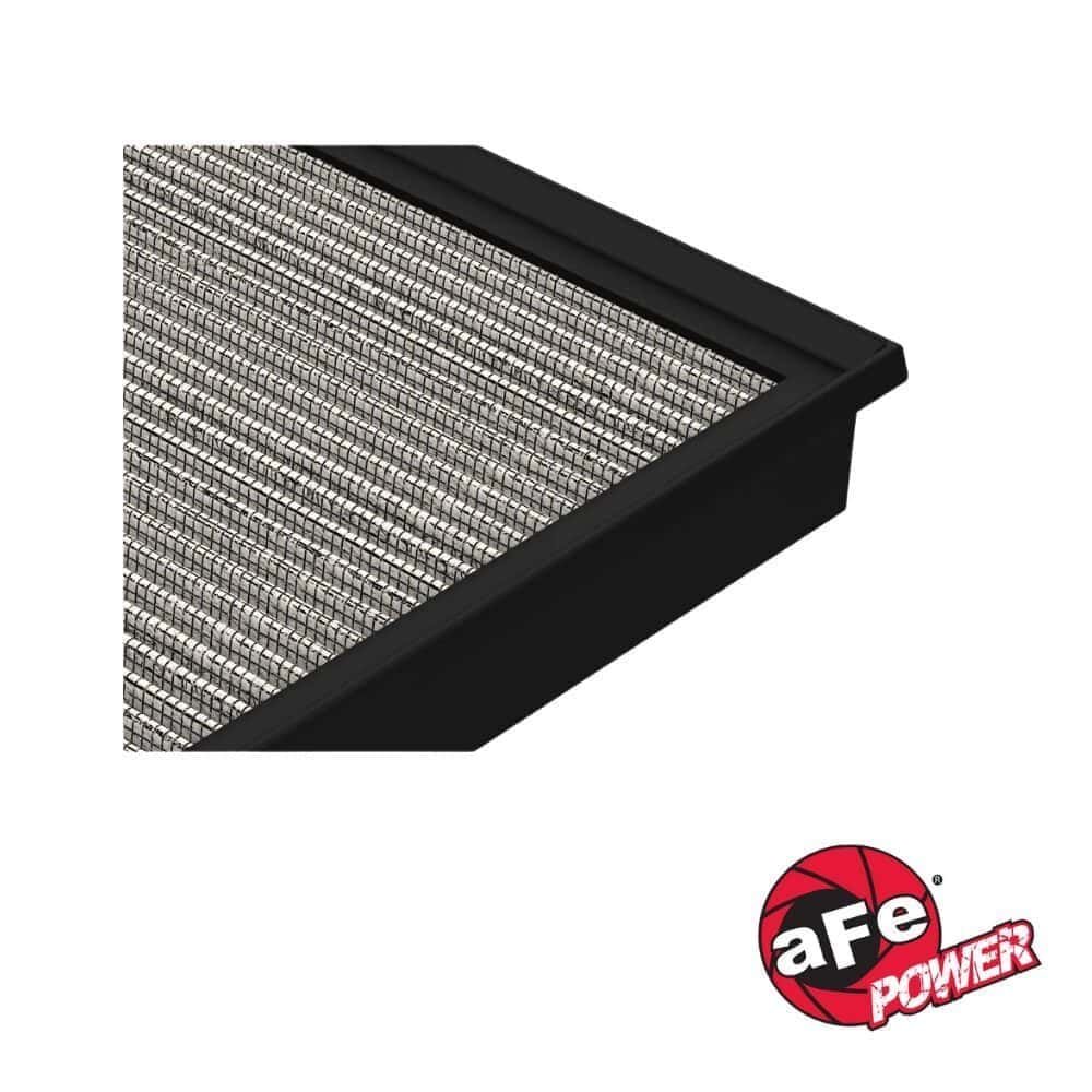 Air filter with a black frame and metallic mesh, suitable for industrial or commercial air filtratio.