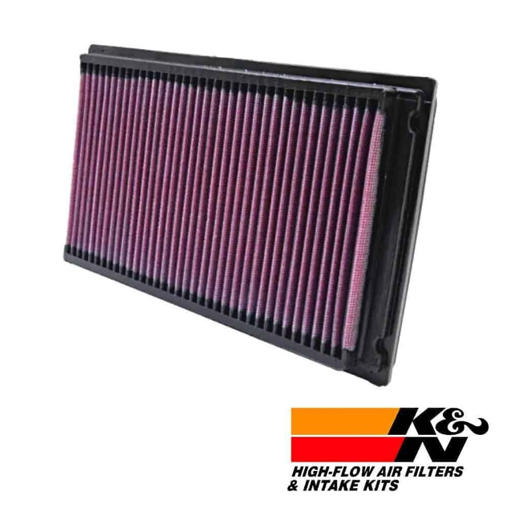 High-flow air filter for vehicle engine, durable and efficient filtration system.