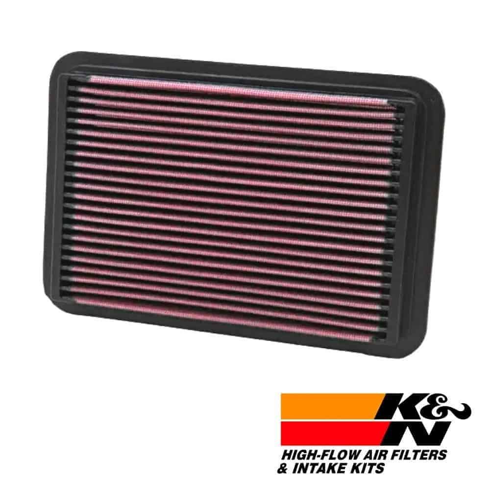 High-flow air filter for vehicle engine performance and protection from debris.