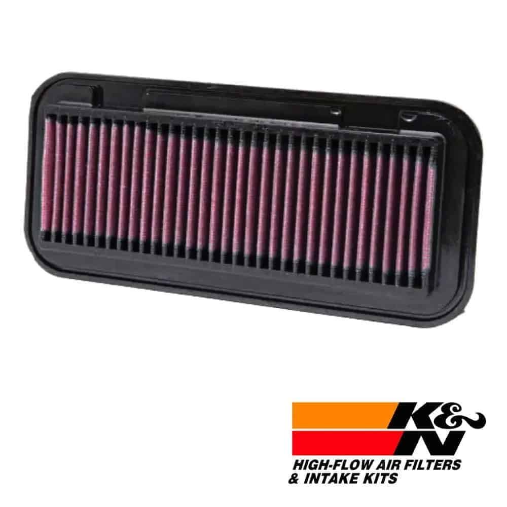 High-flow air filter for vehicle engine, durable and efficient filtration system.
