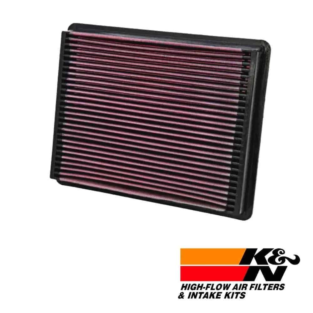 High-flow air filter for vehicle engine, durable and efficient filtration system.