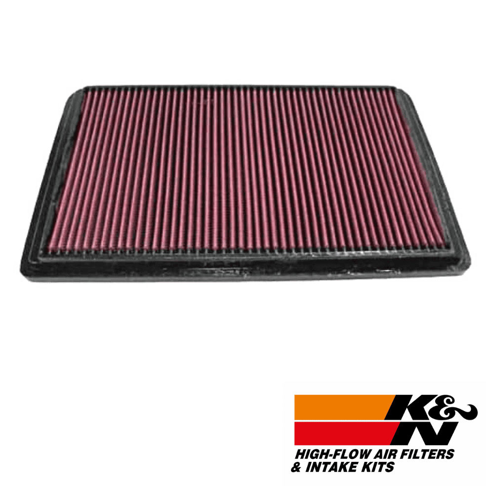 High-flow air filter for vehicle engine, durable and efficient filtration system.