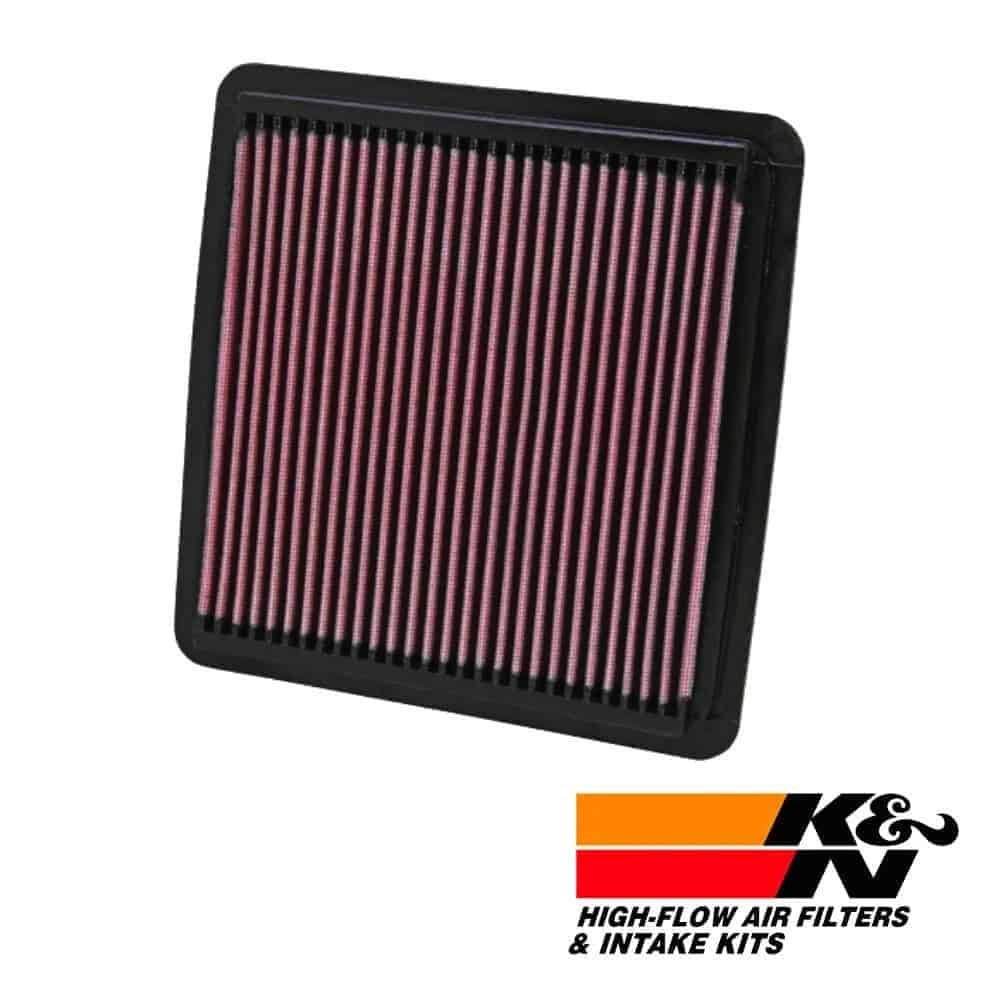High-flow air filter for vehicle engine, durable and efficient filtration system.