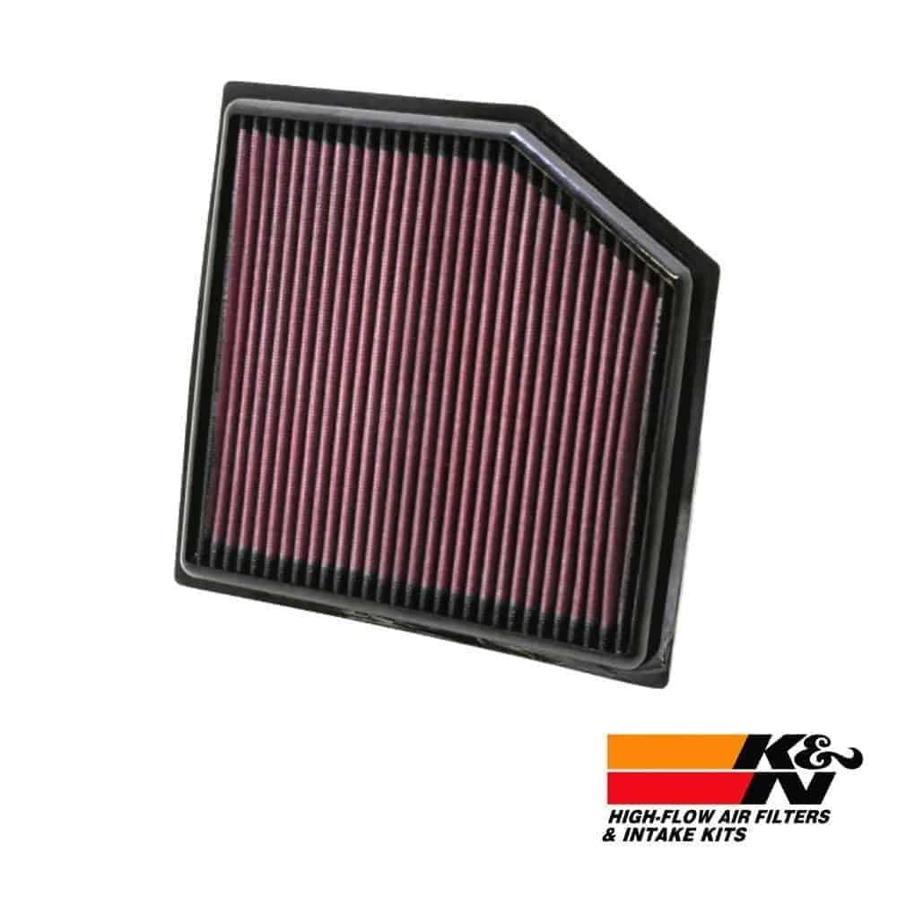 High-flow air filter for vehicle engine, durable and efficient filtration system.