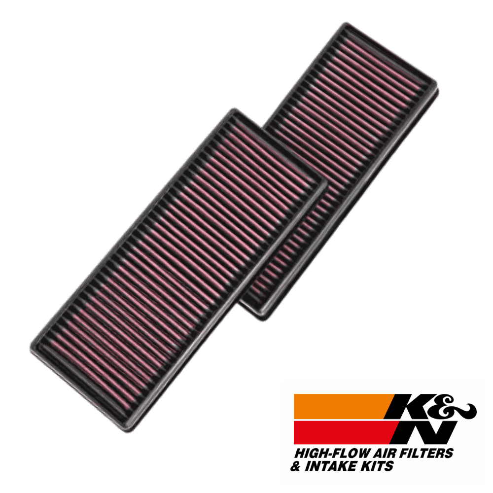High-flow air filters and intake kits for vehicle performance enhancement.