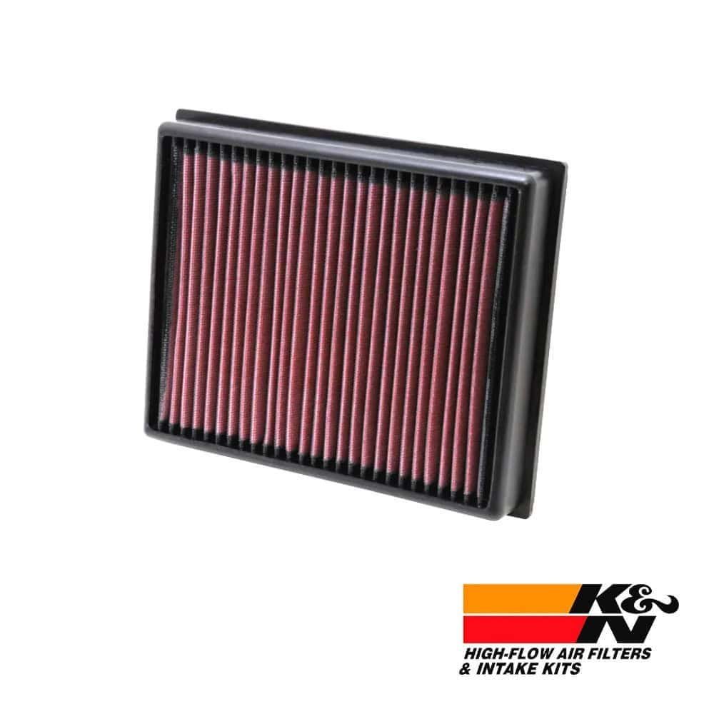 High-flow air filter for automotive engines by K&N.