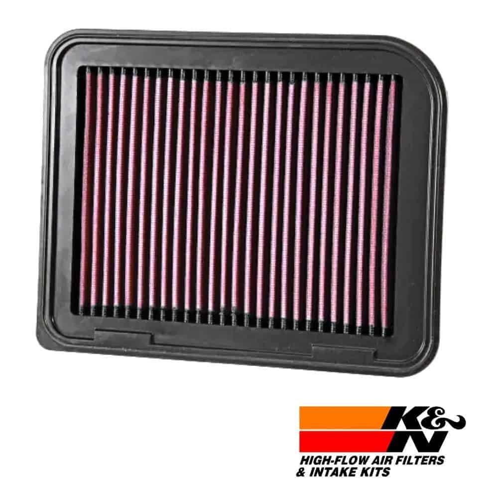 High-flow air filter for vehicle engine, durable and efficient filtration system.