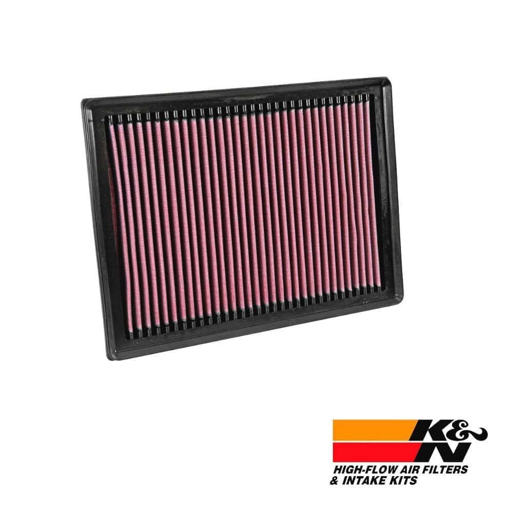 High-flow air filter for vehicle engine, durable and efficient filtration system.