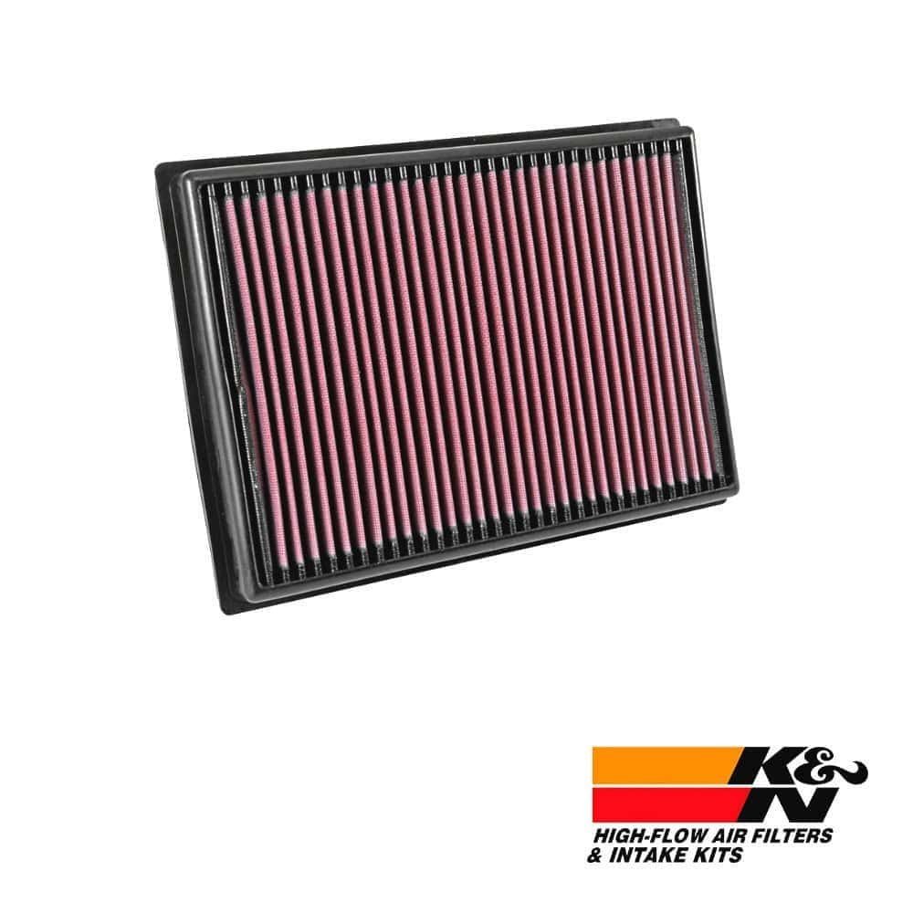 High-flow air filter for vehicle engine, durable and efficient filtration system.