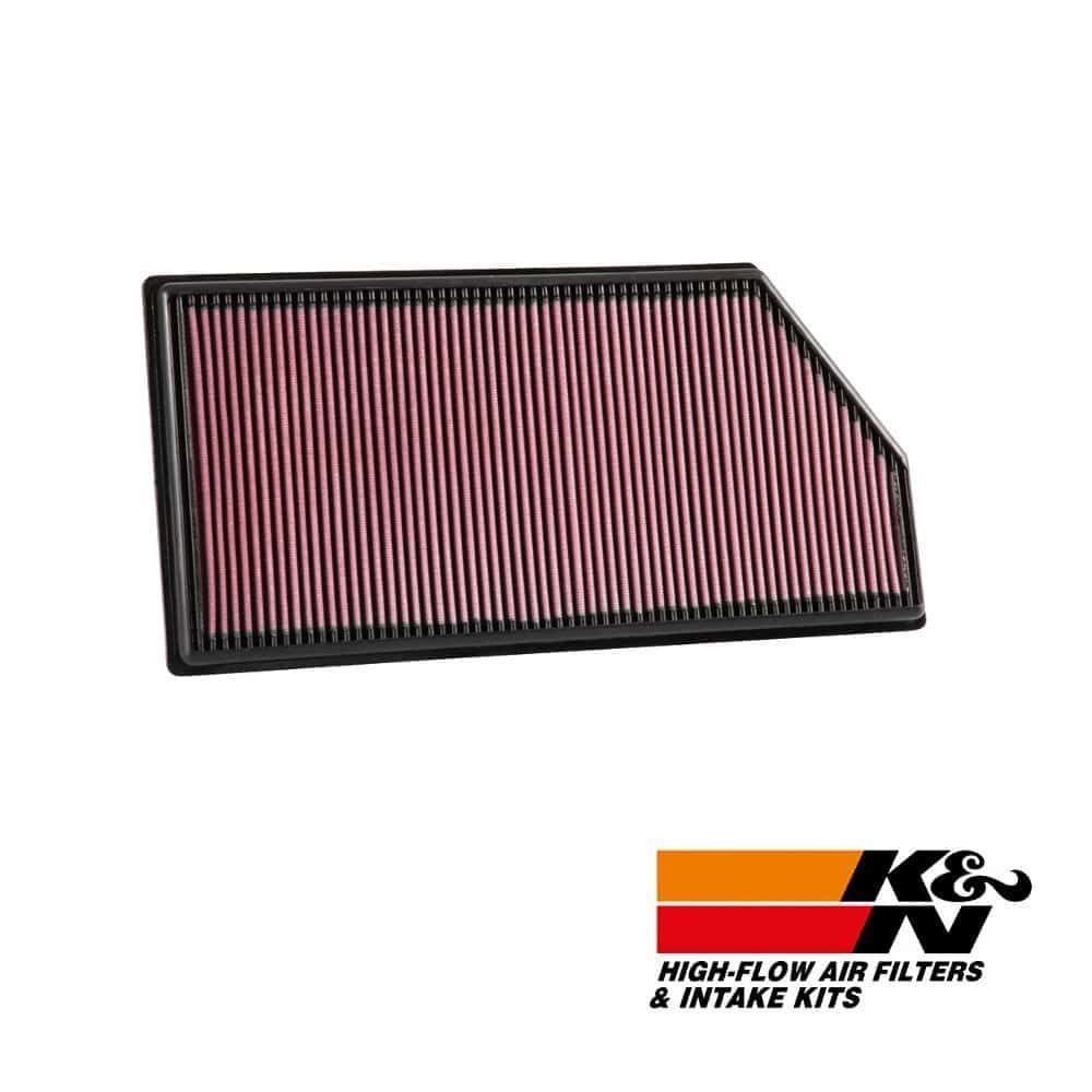 High-flow air filter for vehicle engine, durable and efficient filtration system.