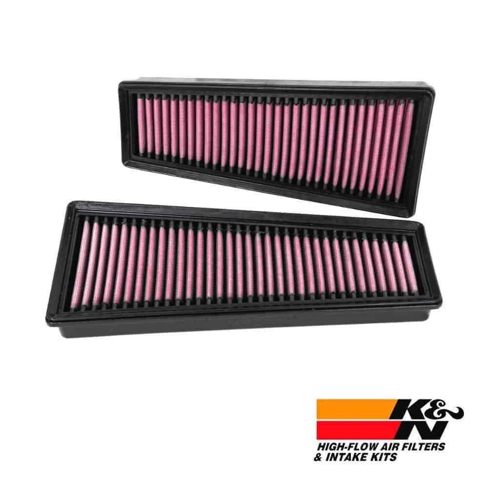 High-flow air filters and intake kits for vehicle performance enhancement.