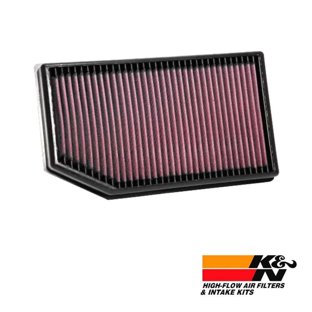 High-flow air filter for vehicle engine, durable and efficient filtration system.
