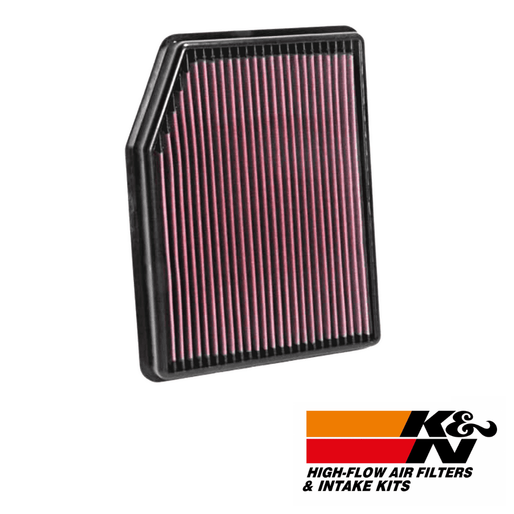 High-flow air filter for vehicle engine, durable and efficient filtration system.